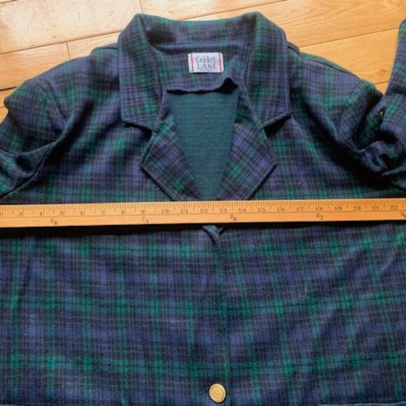 Vintage Cricket Lane Plaid Blazer Jacket | Made in USA | Blackwatch Tartan - Picture 6 of 9
